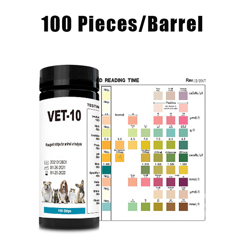 100PCS 10-Parameter Cat & Dog  - огляд і ціна Urinalysis Reagent Strip